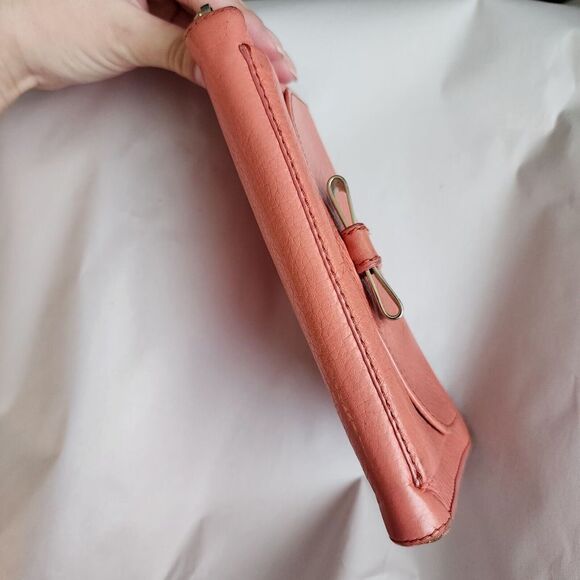 Chloe long wallet Zip Around Zippy Lilly Ribbon Bow Genuine leather Coral Pink - Picture 6 of 12